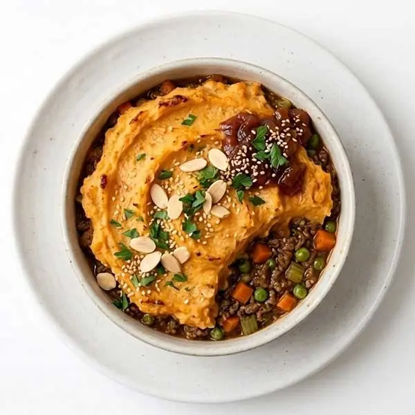 Guilt-Free Beef Shepherd’s Pie with Sweet Potato & Cauliflower Mash